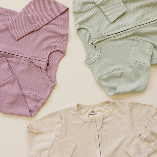 Solid Ribbed Bamboo Zippy Romper