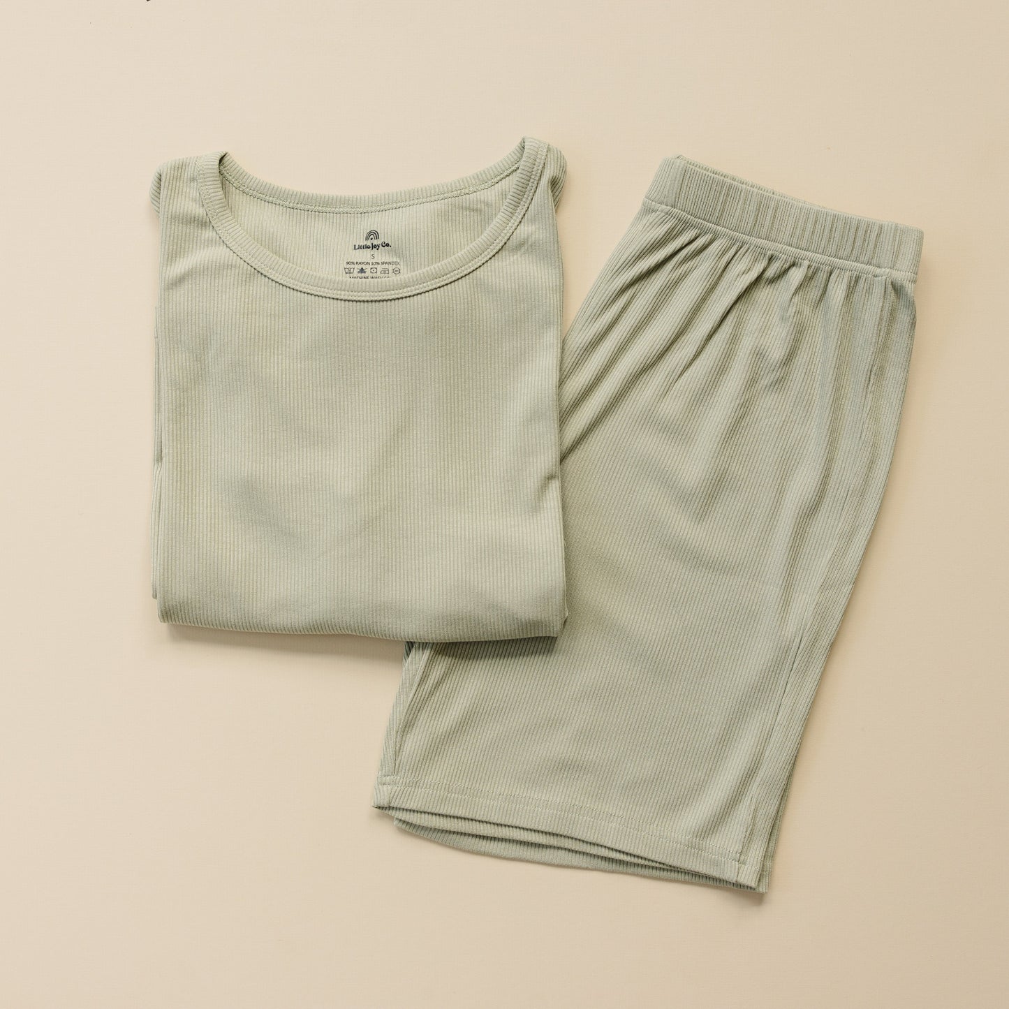Women's Ribbed Bamboo Pajama Top & Bottoms