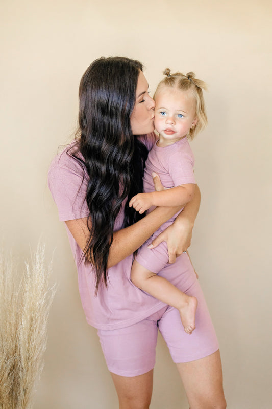Women's Ribbed Bamboo Pajama Top & Bottoms