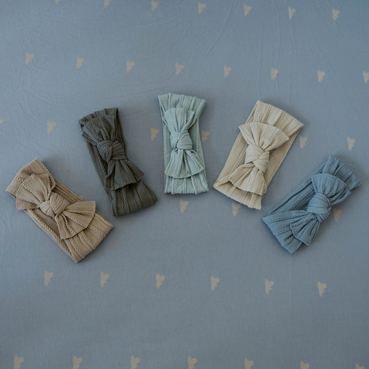 Stormy Set - Cable Knit Knotted Headbands